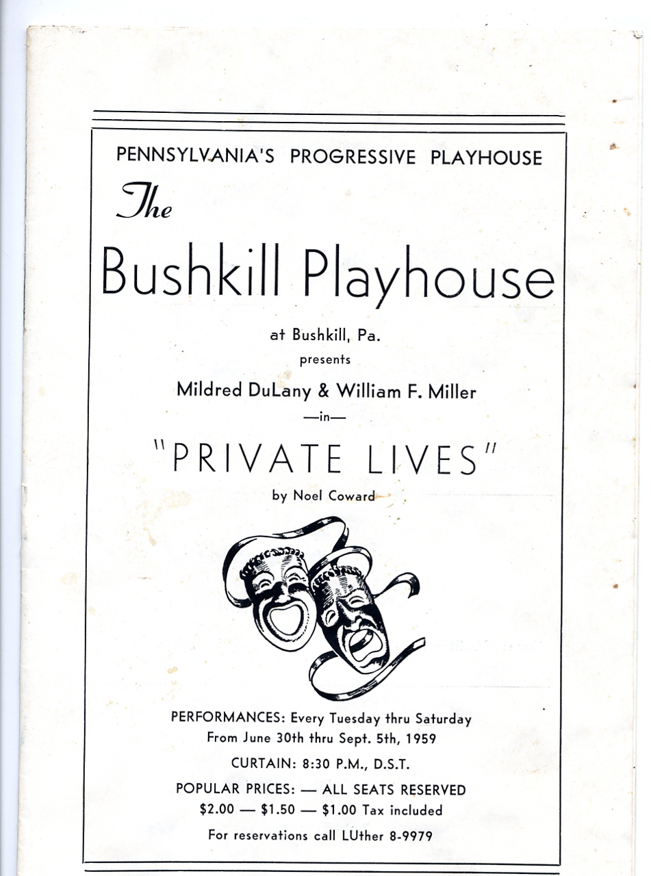 Bushkill Playhouse program cover for Private Lives